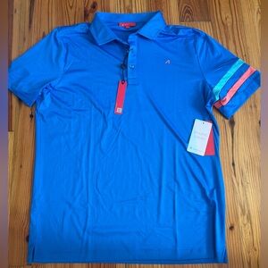 Redvanly Heyward Polo Shirt Mens LARGE L Marine Blue Golf Top Purepoly NEW